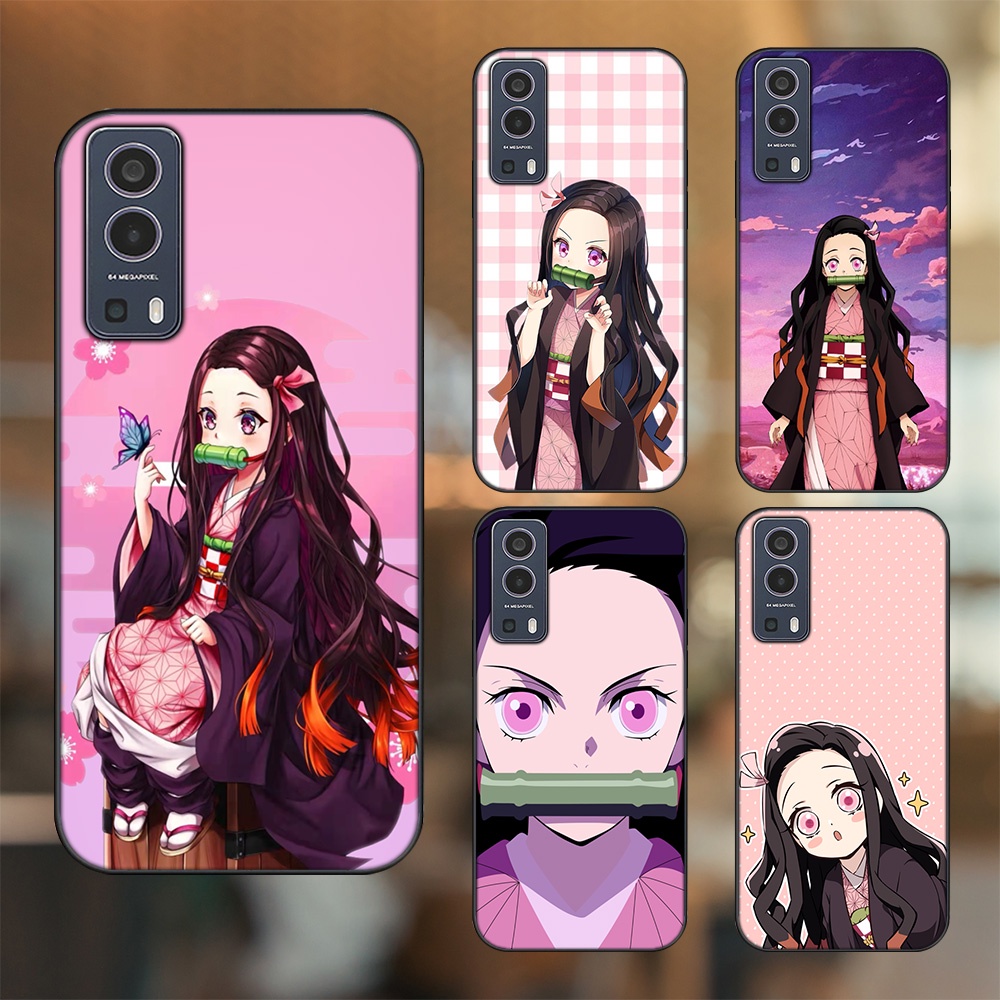 Ốp lưng Vivo Y72 5G viền đen in hình Nezuko Kimetsu no Yaiba