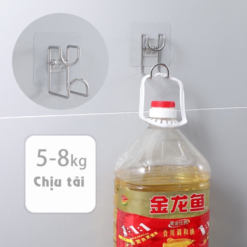 Móc Dán Tường Treo Chậu, Thau , Thớt, Đồ dùng phòng tắm, Nhà bếp - Inox thép không gỉ keo dính siêu chắc