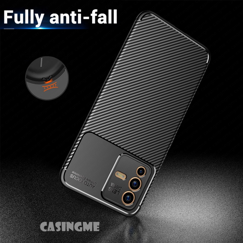 Ốp Điện Thoại Sợi Carbon Mỏng Chống Sốc Cho Vivo V23 5G V23E VivoV23 V 23 23E VivoV23E 4G 5G 5 G