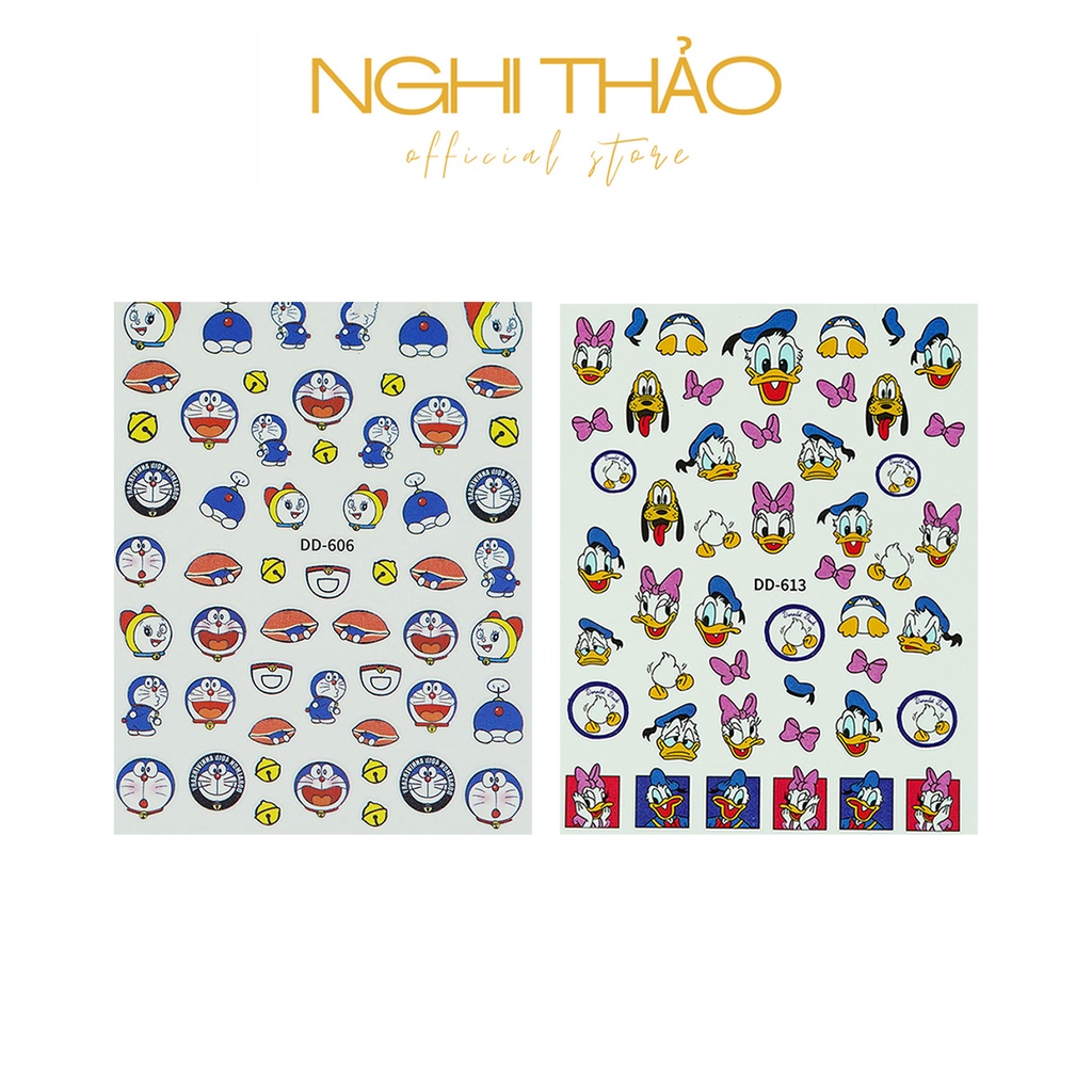 Sticker nail hoạt hình NGHI THẢO trang trí móng