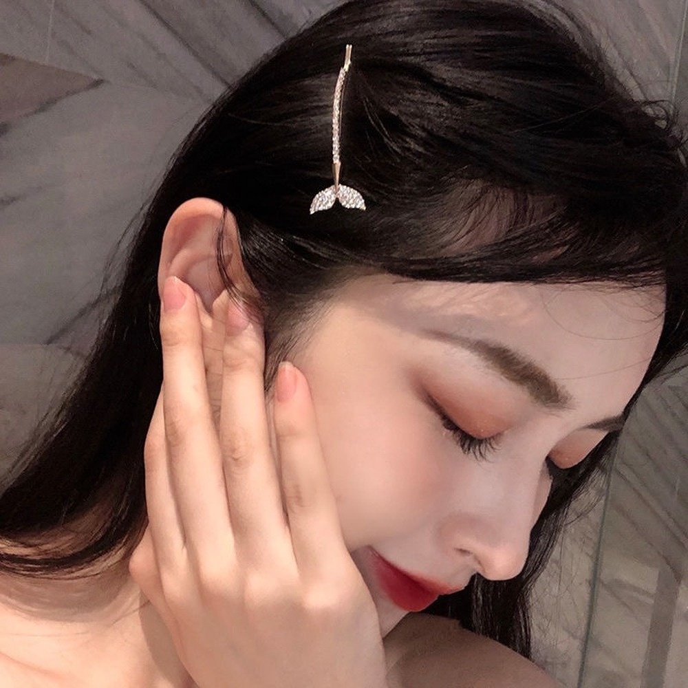 Kẹp tóc kim loại hình đuôi cá heo phong cách Hàn Quốc thời trang mới dễ thương