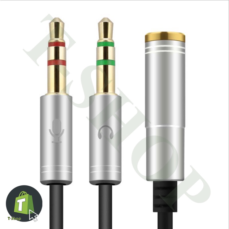 Jack chuyển đổi tai nghe 3.5 sang Audio &amp; Mic [Cáp chia] HD