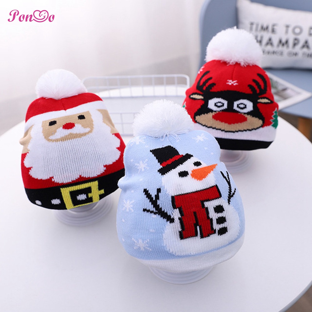 Mũ Len Giáng Sinh Dễ Thương Cho Bé Từ 1-4 Tuổi