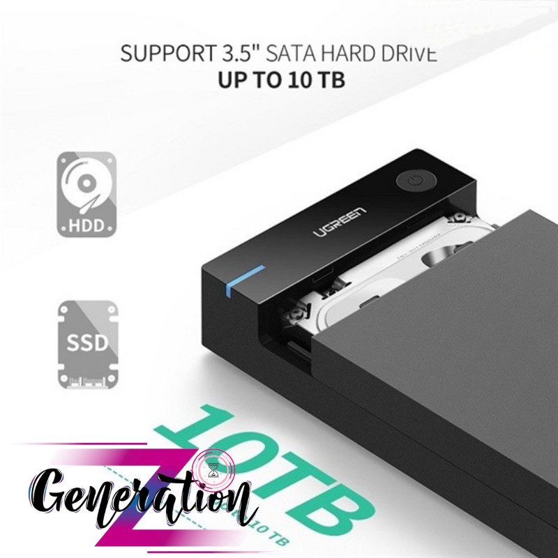Box gắn HDD 3.5 Hỗ Trợ HDD 10TB UGREEN 50422