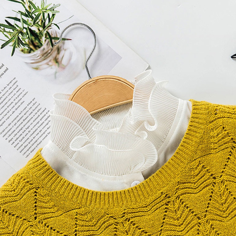 Set 2 áo sơ mi giả cổ đứng cài nút tay áo giả có thể tháo rời cho nữ