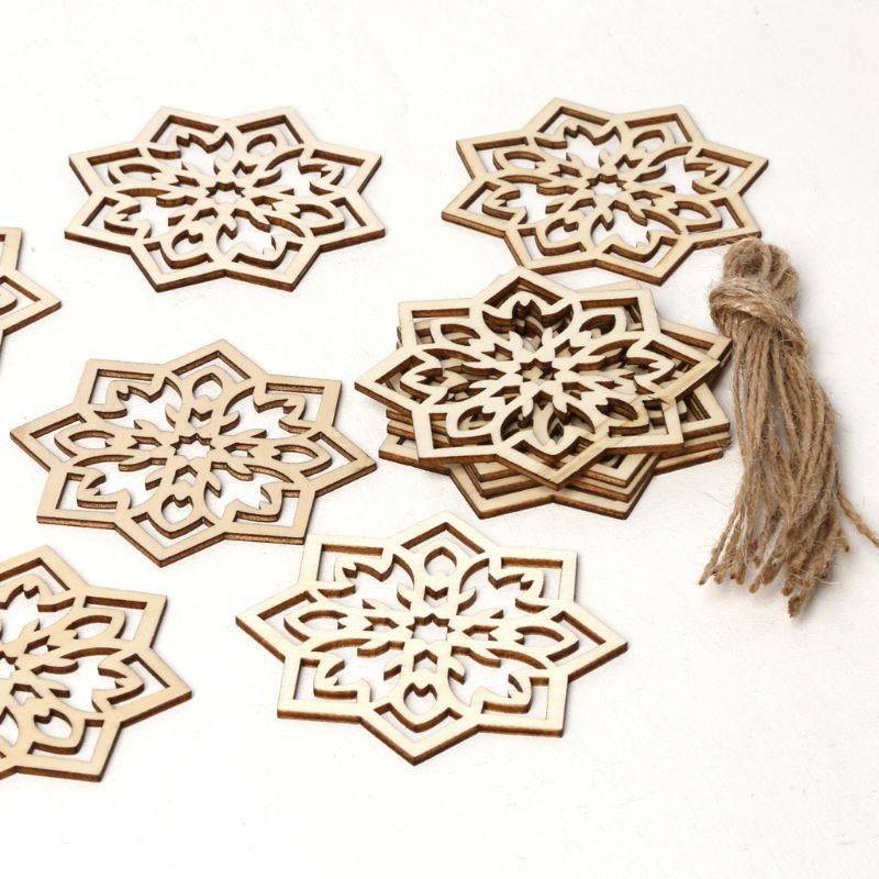 Bộ 10 mặt dây chuyền bằng gỗ chủ đề eid mubarak