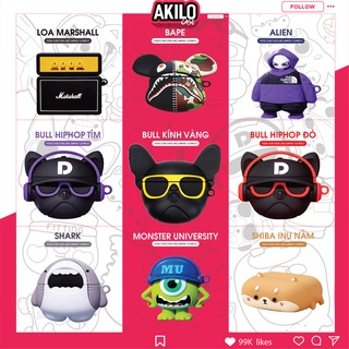 Case airpod 3, ốp vỏ tai nghe bluetooth phụ kiện silicon cao cấp trẻ trung airpod 2 / pro AKILO kèm móc khóa AKILO