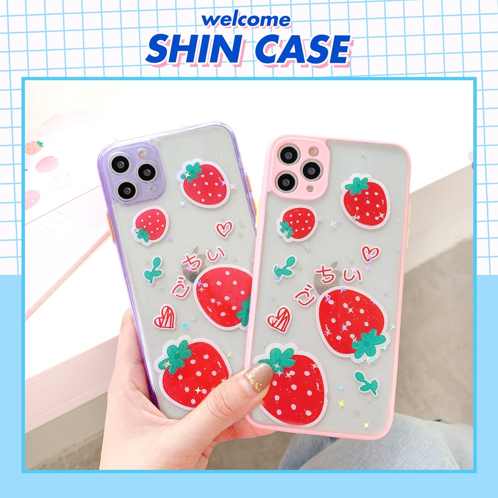 Ốp lưng iphone Blink Starwberry viền màu 5/5s/6/6plus/6s/6splus/7/7plus/8/8plus/x/xr/xs/11/12/pro/max/plus/promax | BigBuy360 - bigbuy360.vn