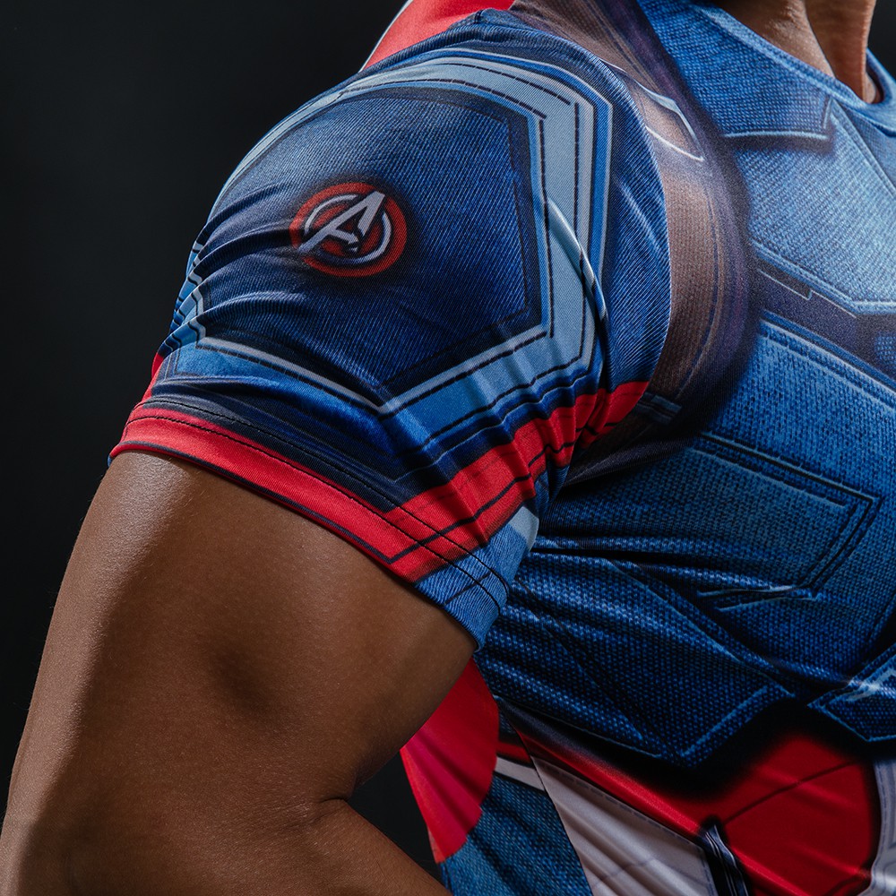 Captain America 3D Printed T-shirt Men Summer Fashion Short Sleeve T Shirt Compression Bodybuilding Mens Clothes Quick Dry