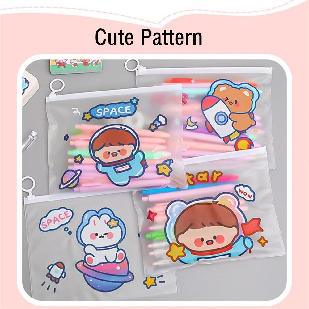 Túi Đựng Bút Trong Suốt Chống Thấm Nước Họa Tiết Khủng Long Hoạt Hình Ốp