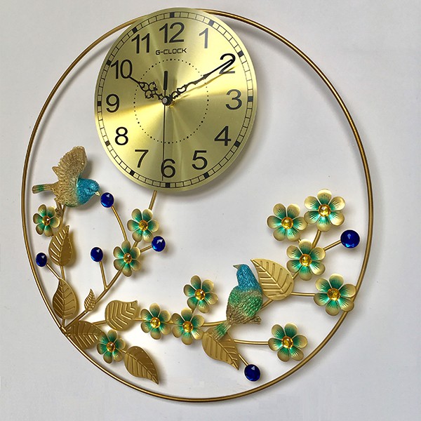 Đồng hồ treo tường GCLOCK loại 50X50 (cm) cao cấp làm từ kim loại sơn tĩnh điện chạy máy kim trôi chuẩn (1923)