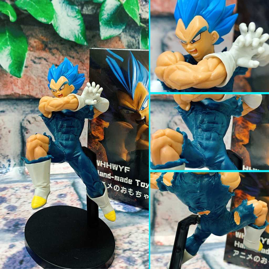 Mô hình 7 Viên Ngọc Rồng SonGoku Blue x Vegeta Blue siêu ngầu, Dragon Ball cao 18cm có chân đế đi kèm, full hộp