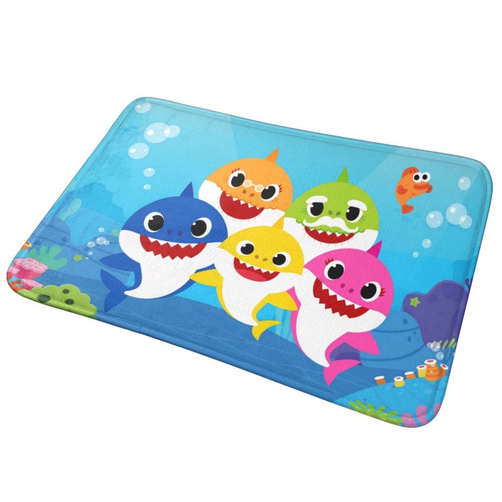 Thảm Chùi Chân Chống Trượt Hình Cá Mập 40 * 60cm