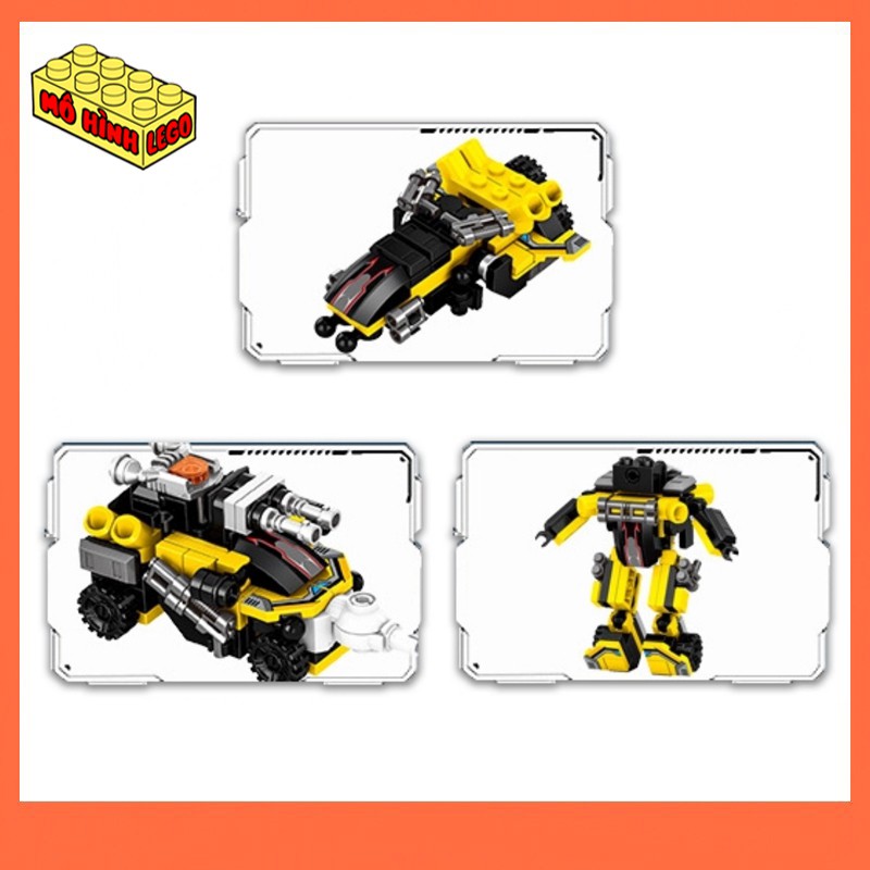 Đồ chơi lắp ráp lego giá rẻ 8 trong 1 Panlos brick 633026 mô hình robot Robot siêu nhân khổng lồ 741 chi tiết