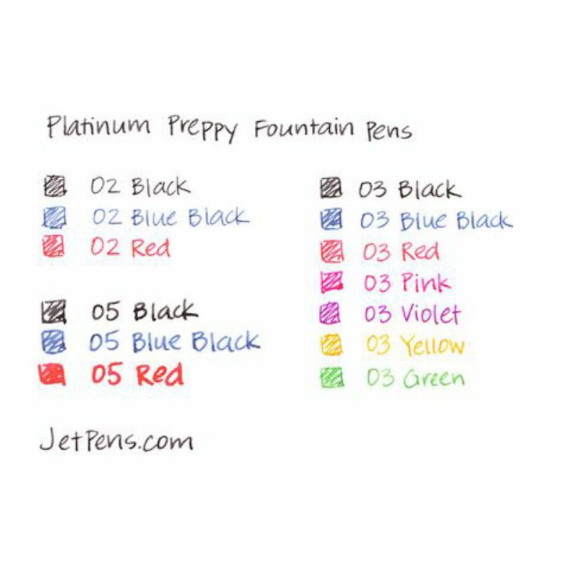 Túi 2 ống mực Platinum dành cho bút Preppy