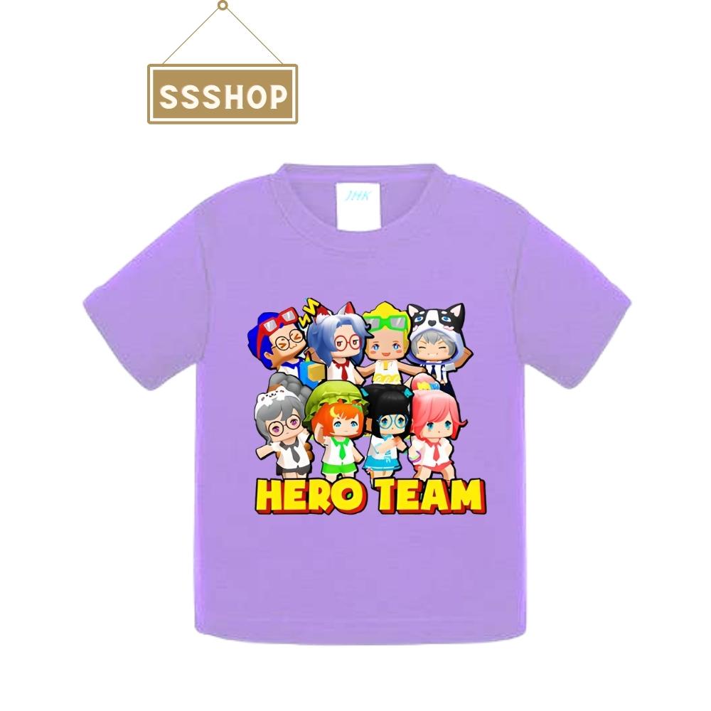 Áo thun trẻ em💖Áo cotton mát mịn họa tiết Hoạt Hình HERO TEAM dễ thương cho bé trai và bé gái - SSSHOP 09