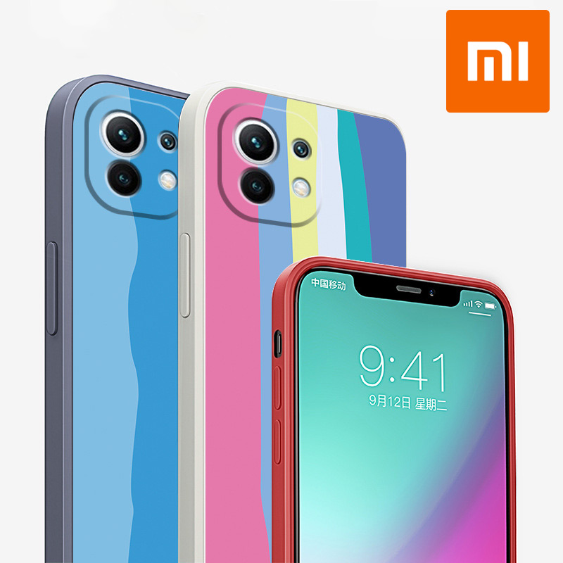 Ốp điện thoại silicon họa tiết cầu vồng cho Xiaomi Mi 11 Lite 11T Ultra Pro 5G NE