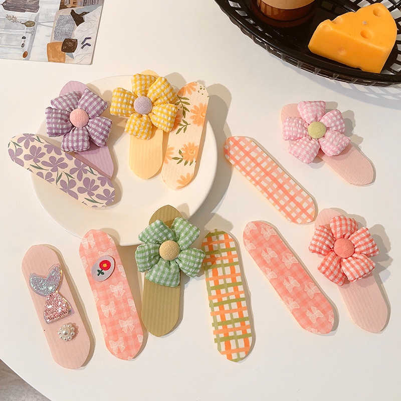 Set Dây Buộc Tóc + Dây Buộc Tóc Cao Su Đính Hoa Dễ Thương Cho Bé