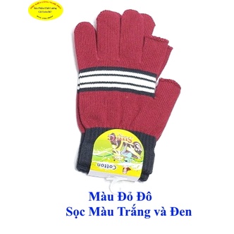 Găng tay len Bao tay len Nam Nữ Hở 2 ngón Sọc ngang Nhãn SUN G Cotton Chống nắng Giữ ấm Hút mồ hôi Bảo vệ da tay SxtạiVN