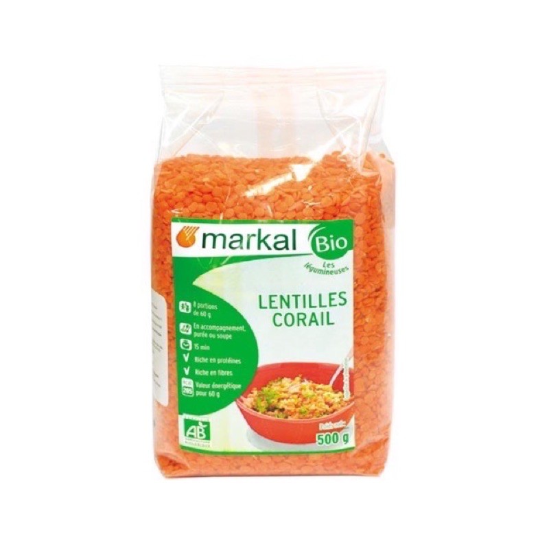 ĐẬU LĂNG ĐỎ cam san hô hữu cơ markal gói 500gr