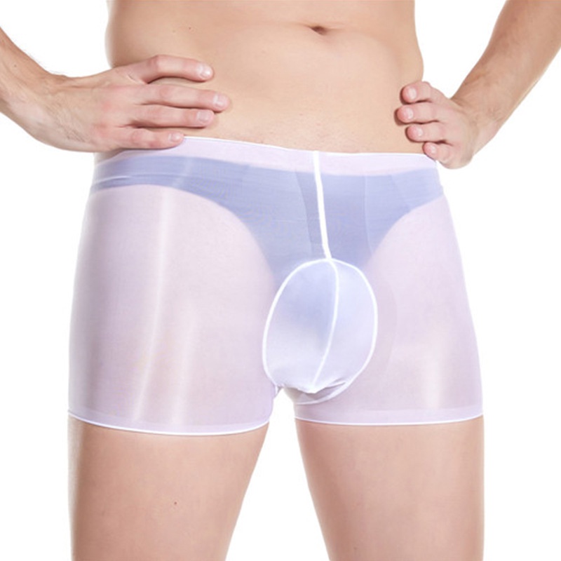 Quần Lót Boxer Ngắn Siêu Mỏng Trong Suốt Eo Cao Không Độ Co Giãn Cao Hình Trứng Cỡ Lớn Cho Nam