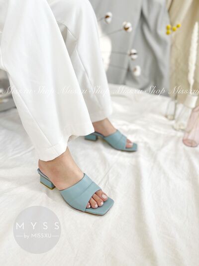 Giày guốc nữ quai ngang chạy chỉ giữa 3cm thời trang MYSS - SU113
