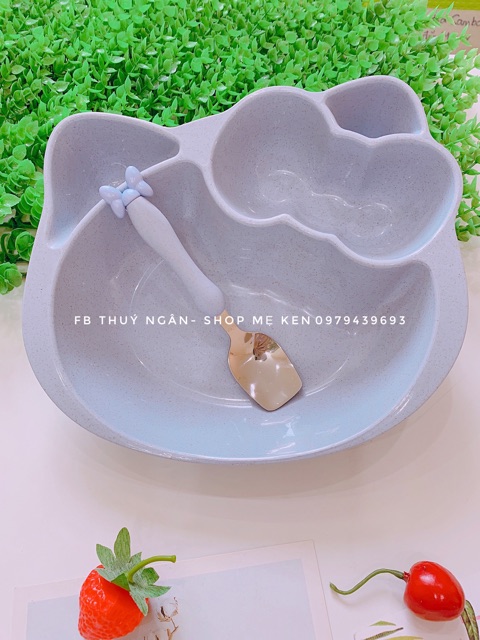 Khay lúa mạch Kitty kèm thìa