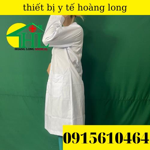 Áo blouse trắng - áo khoác blu bác sĩ, dược sĩ nam nữ dài tay,  dáng dài chất Lon Nhật mát