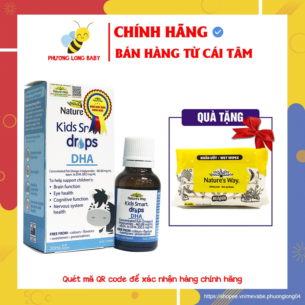 [CHÍNH HÃNG] Đủ bộ Nature's Way Drops DHA, Probiotics, VD3 bổ sung D3 lợi khuẩn và tăng cường hệ miễn dịch cho bé