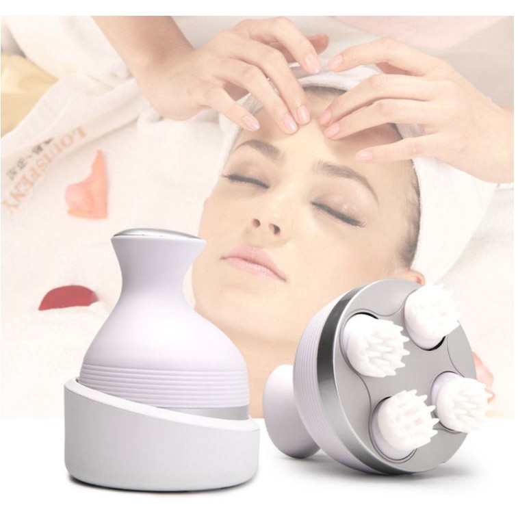 Máy Massage Đầu 3D Đa Năng Cầm Tay Mini 4 Đầu Massage, phù hợp với người hay bị rụng tóc, tóc yêu, ít tóc hay gãy rụng