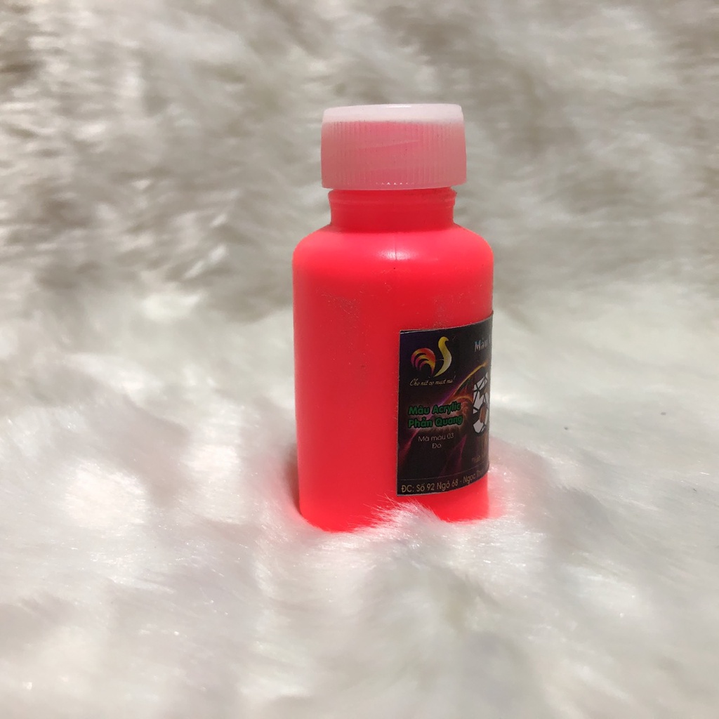 Màu phản quang Chicken 5D 30ml mềm mịn vẽ tranh phát sáng trong đêm khi có đèn UV