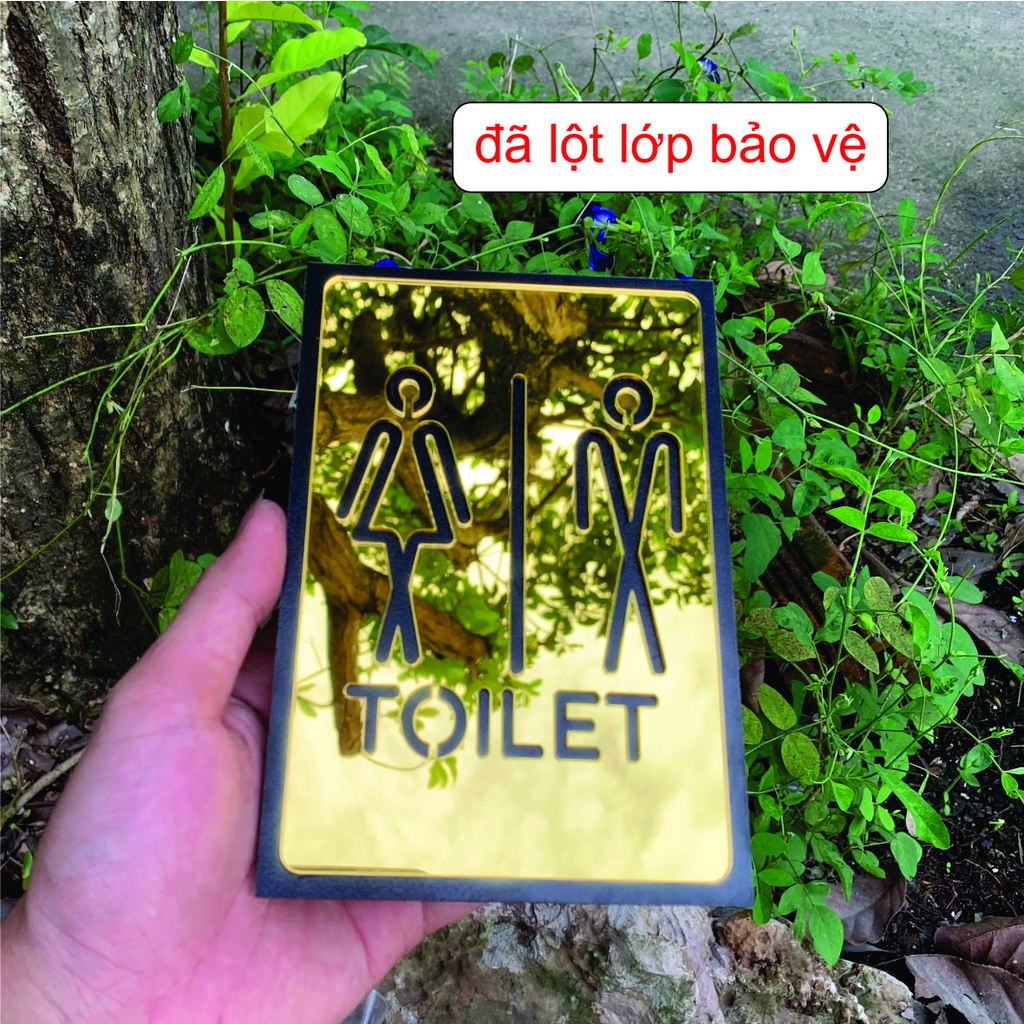 Bảng gương vàng toilet - nhà vệ sinh - wc nam nữ - sang trọng, hện đại, đẳng cấp