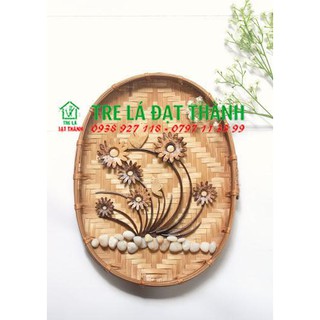Mẹt tre trang trí siêu rẻ nhiều kiểu dáng hình ovan hun khói cạp dây mây