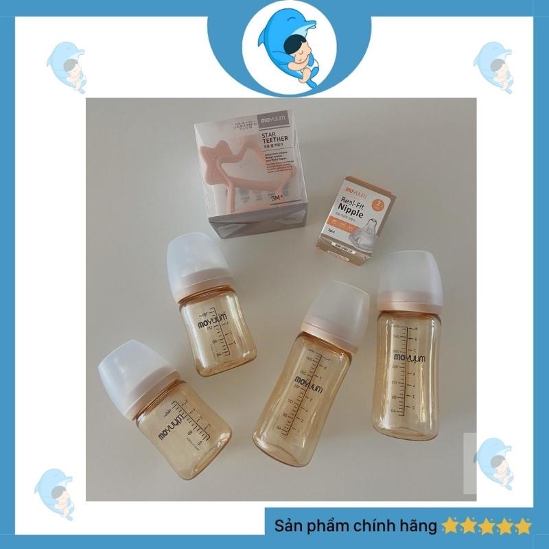Bình sữa Moyuum Hàn Quốc 170ml 270ml núm ti siêu mềm, chất liệu PSSU cao cấp, hỗ trợ đổi núm