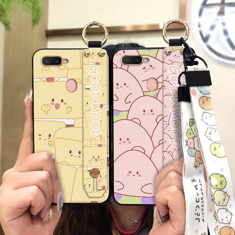Ốp Điện Thoại Mềm Họa Tiết Hoa Chống Bụi Có Dây Đeo Cho OPPO A7/A5s/AX5S/AX7