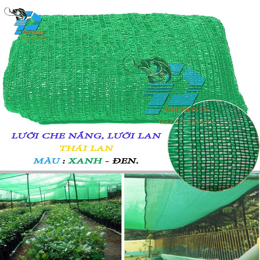 lưới Thái Lan đen (hoặc xanh) che nắng 60% KHỔ 2M - 4M Độ Dài theo số lượng