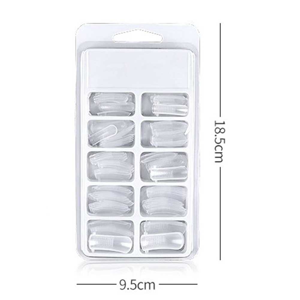 Set 100 móng giả bằng nhựa trong dùng để nối móng