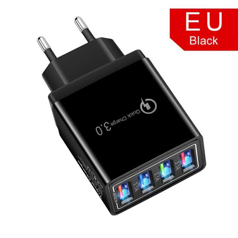 Suntaiho 35W Quick USB Charge QC 3.0 4 Port Wall Adapter US EU Plug For iPhone Samsung