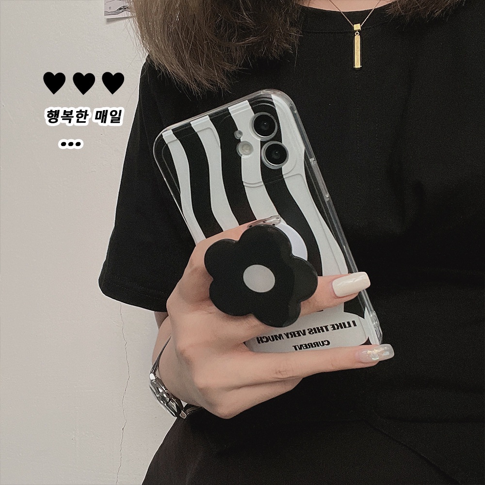 Ốp lưng điện thoại Iphone sóng đen kèm Pop up đỡ điện thoại cho 13Promax/13Pro/13/12Promax/..../7/8/SE