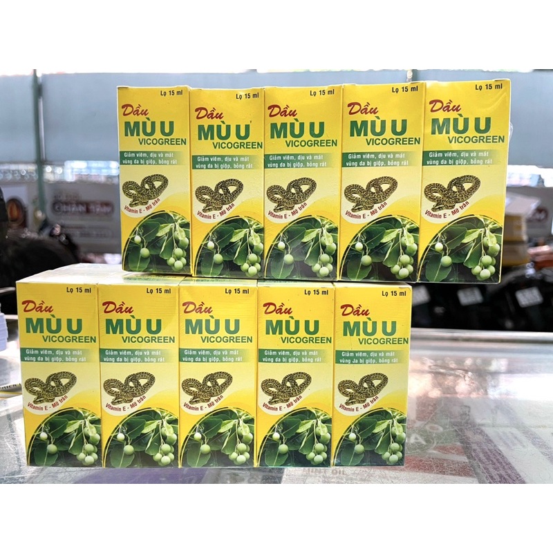[COMBO 10 CHAI MÙ U] DẦU MÙ U VICOGREEN VITAMIN E, MỠ TRĂN