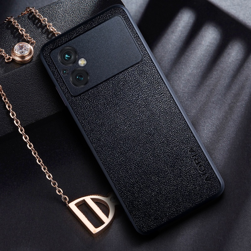 Aio Ốp Điện Thoại Da pu Màu Trơn Cho xiaomi poco m5