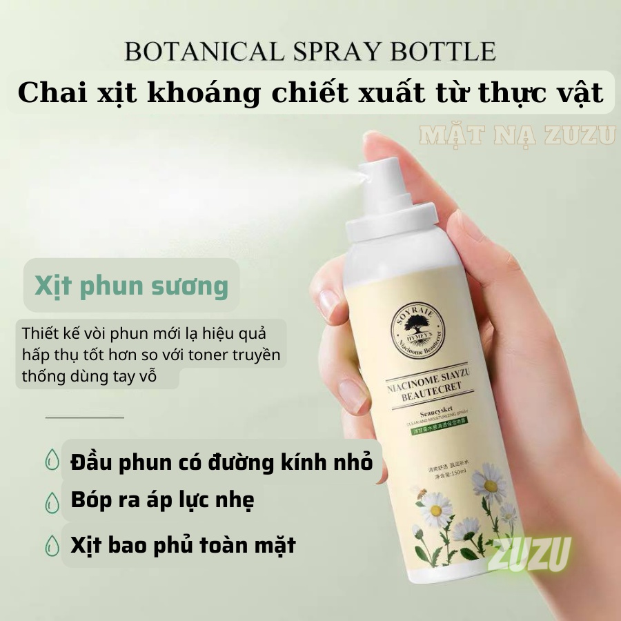 Xịt Khoáng Hoa Cúc Cân Bằng Da Dưỡng Sáng Da, Làm Dịu Da Tức Thì 150ml Zu Cosmetics