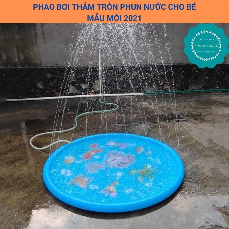 Bể Bơi Phao Tròn Phun Nước kích 170CM dành cho bé hè 2021