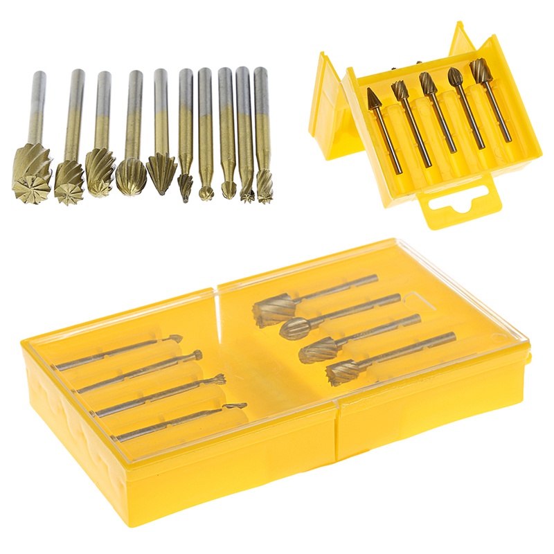 Set 10 Mũi Khoan Cắt Chạm Khắc Gỗ 3mm Chuyên Dụng