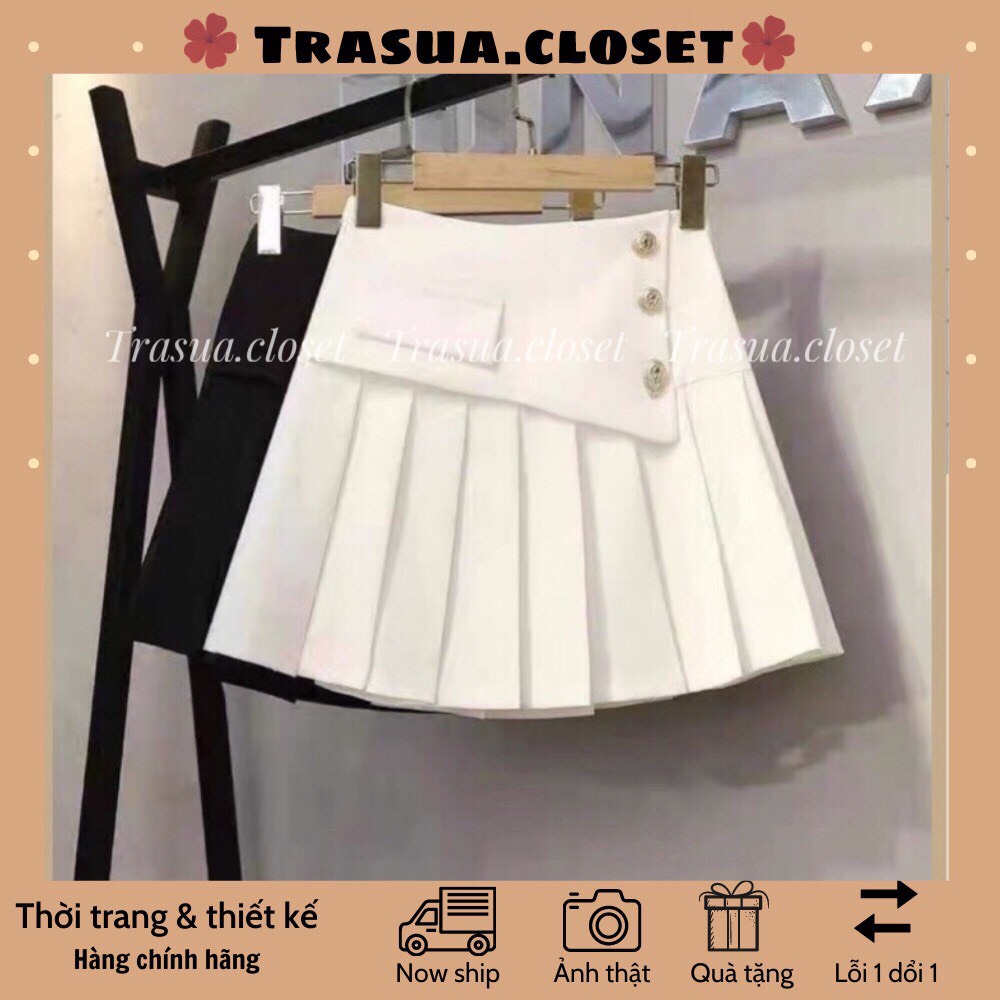 Chân váy xếp ly vạt chéo trasua.closet phong cách thời trang , phù hợp mọi lứa tuổi, trẻ trung , năng động cực đẹp TS010