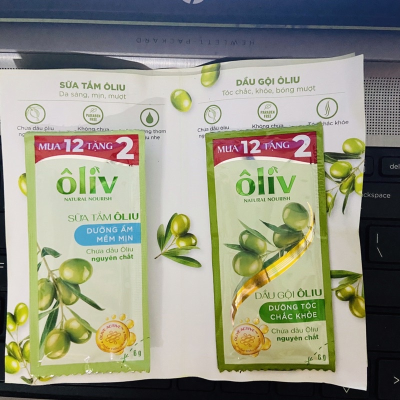 Combo 2 cặp Dầu gội Ôliv dưỡng tóc chắc khỏe + Sữa tắm Ôliv dưỡng ẩm mềm mịn