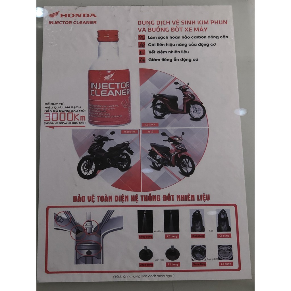 Chai súc động cơ, vệ sinh kim phun và buồng đốt xe máy chính hiệu Honda INJECTER-CLEANER
