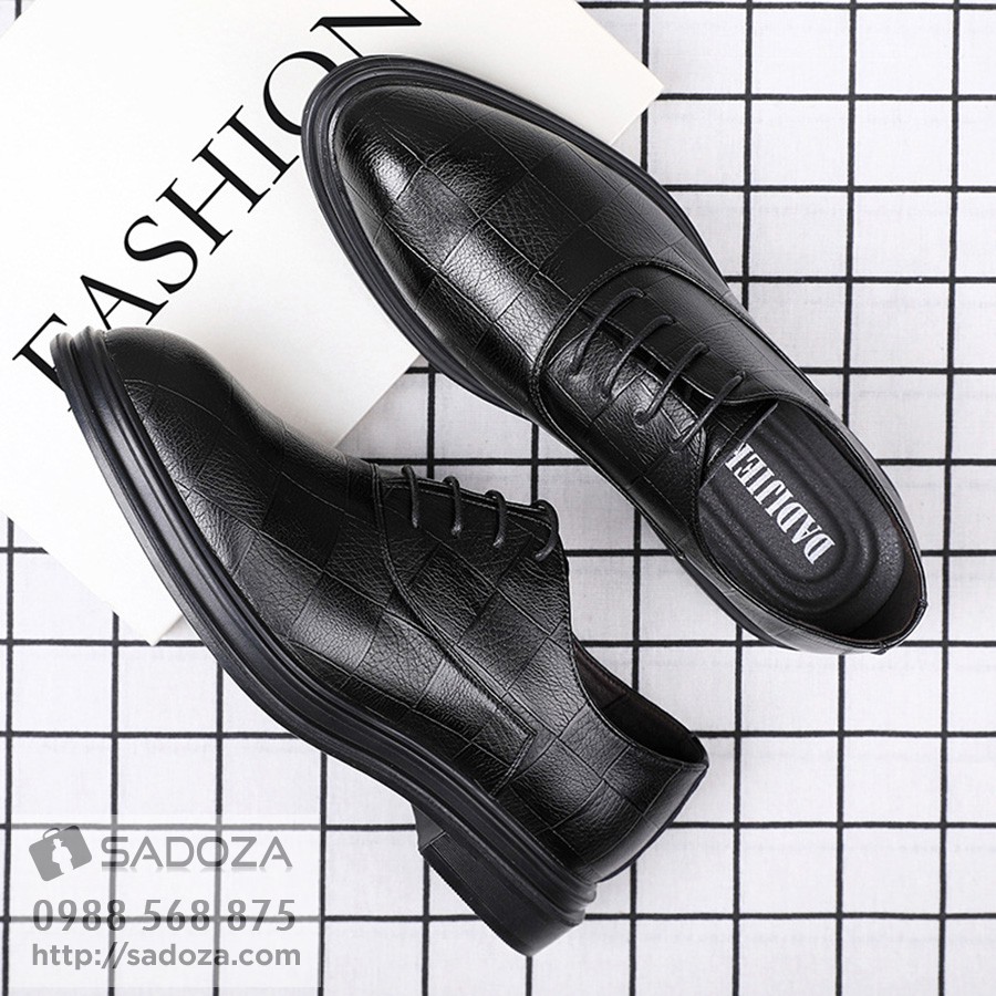 Giày Nam Đẹp - FREESHIP - Giày Da Bò Nam Vân Caro Sành Điệu GNK15 | BigBuy360 - bigbuy360.vn