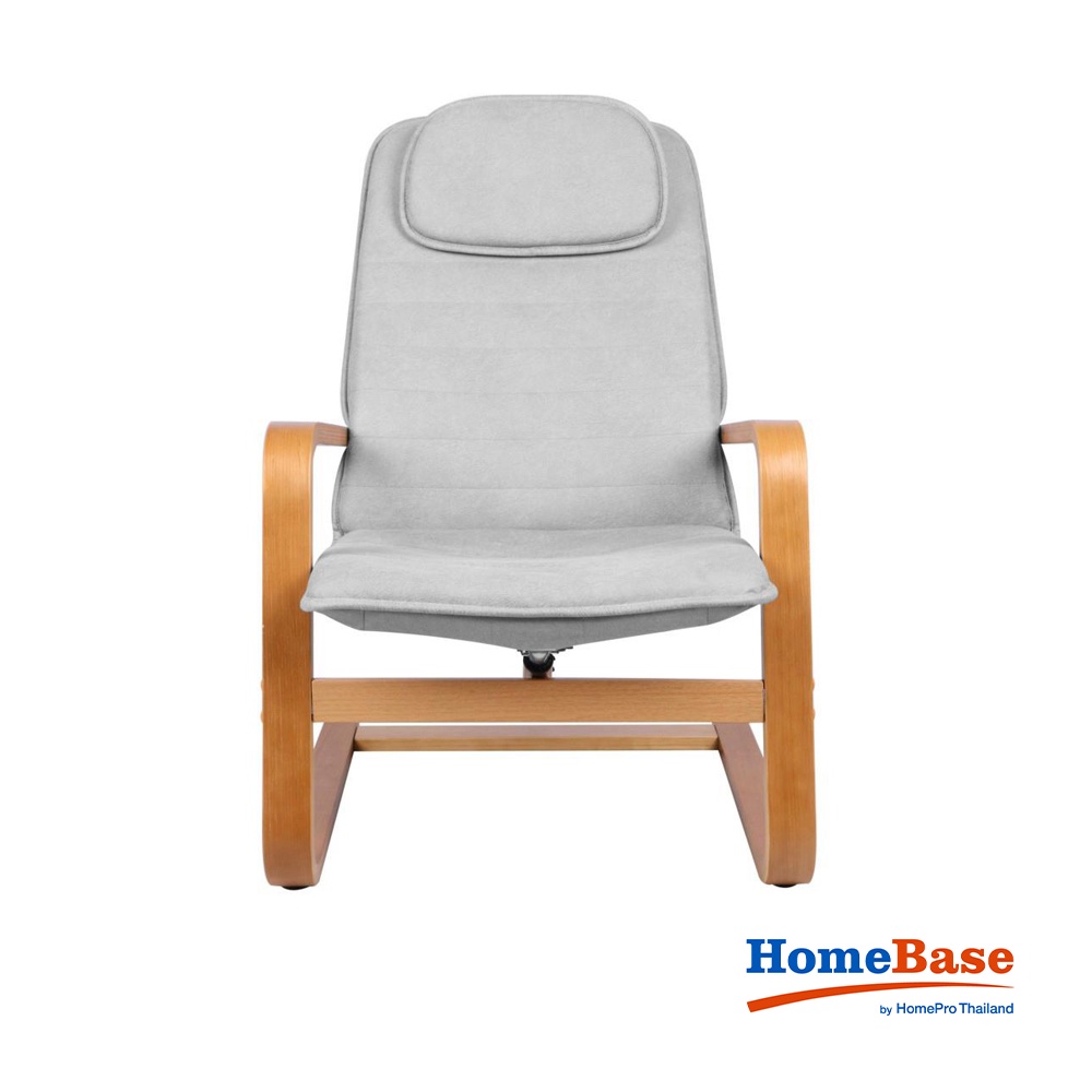 HomeBase FURDINI Ghế bành Veneer sồi có tựa lưng chỉnh được góc W63,6xH81,5xD83cm màu xám