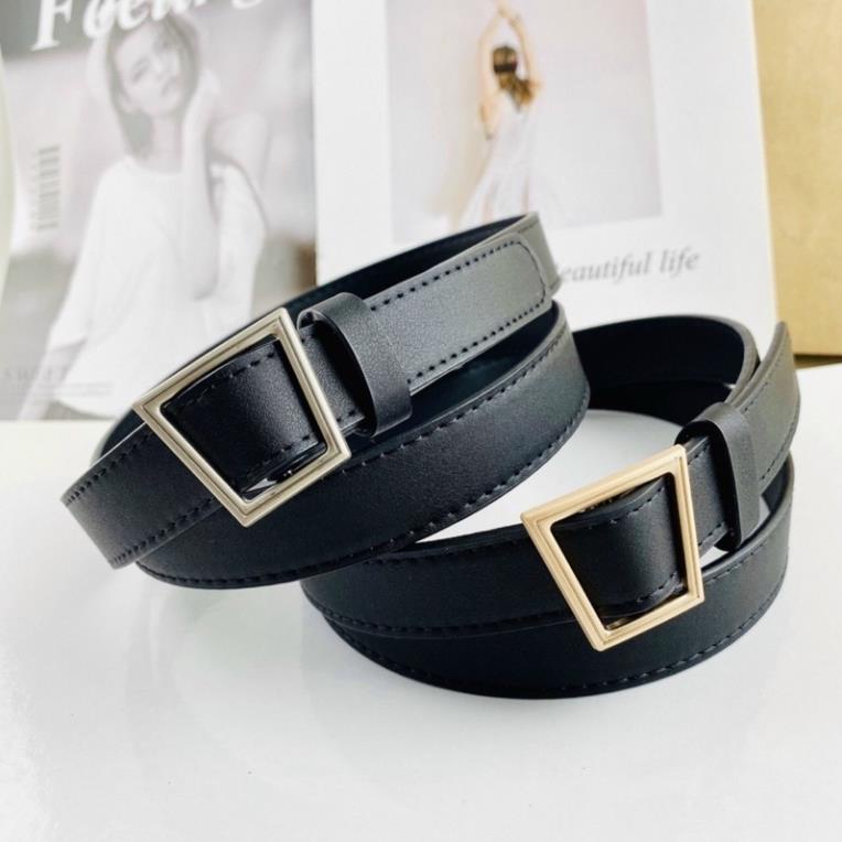 Thắt lưng nam nữ bản nhỏ Dây nịt nữ nam unisex,Dây lưng da xi mặt khóa hợp kim cao cấp thời trang ®️